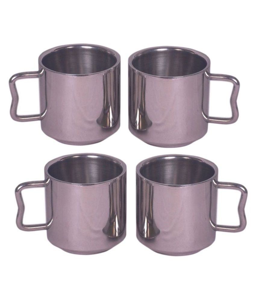    			Dynore set of 4Tea Mug Steel Coffee Mug 4 Pcs 200 mL