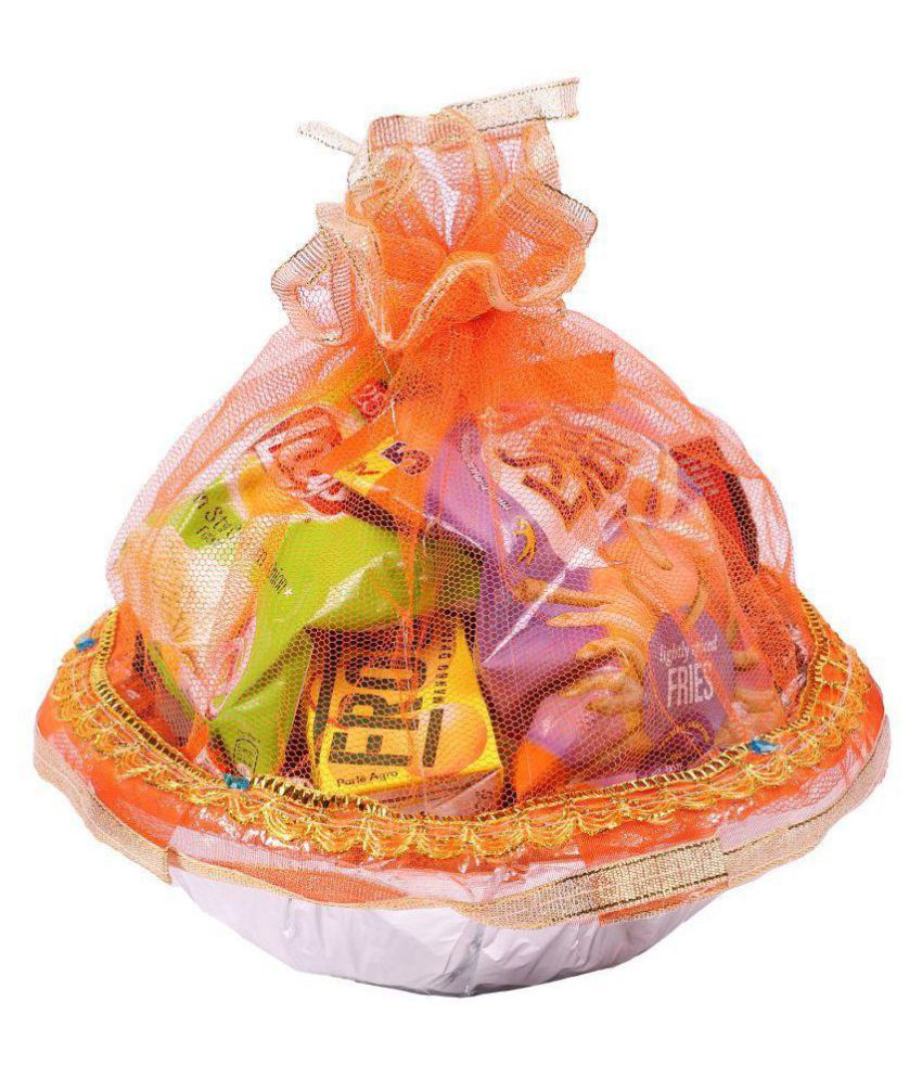 Vardhman Plastic Multicolour Handmade Gift packaging Basket Party Decor - Pack of 5