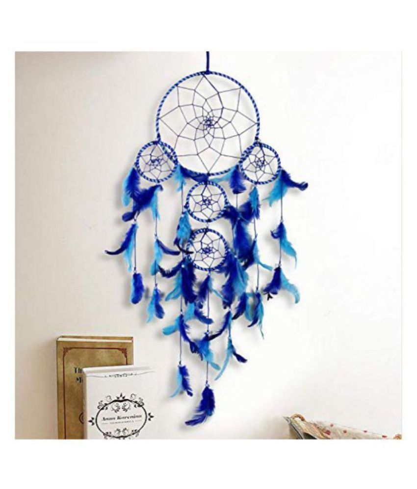     			new lucky Feather Blue Dream Catcher - Pack of 1