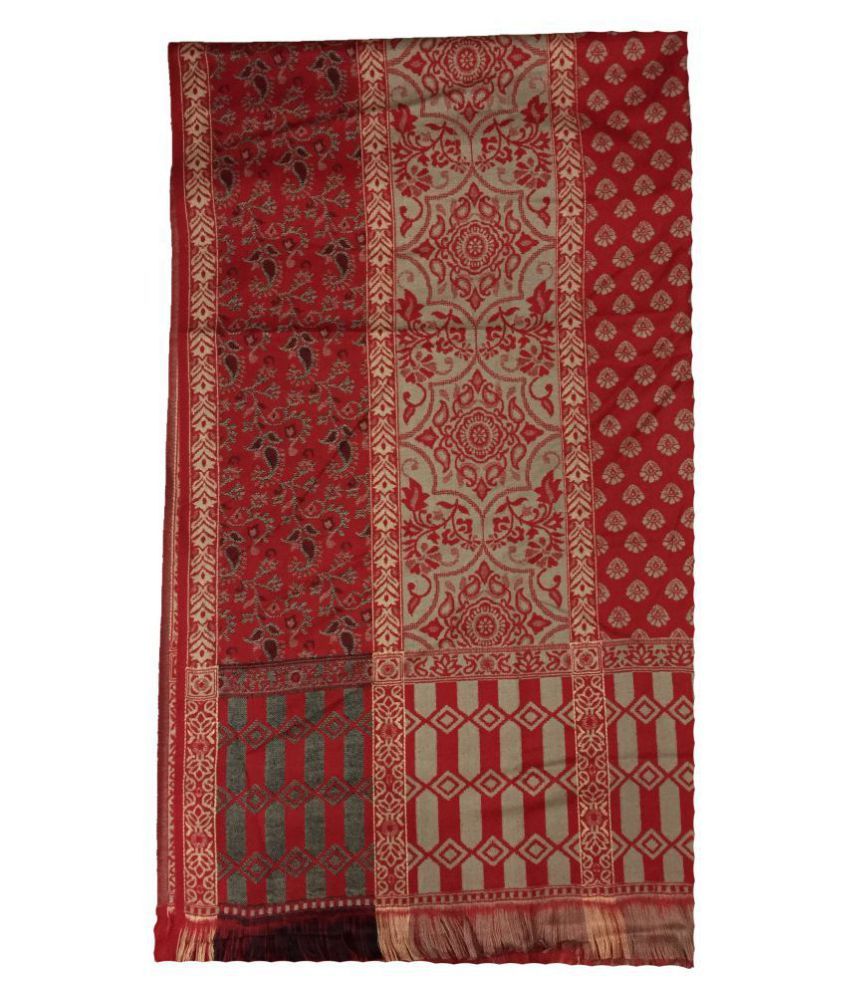 kashmiri shawls Red LoomWoven Shawl Price in India Buy kashmiri