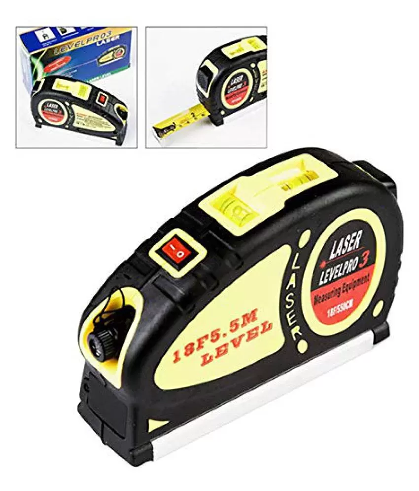 Laser Level Line Tool, Multipurpose Laser Level Kit Standard Cross Line Laser Level Laser Line Leveler Beam Tool with Metric Rulers 8ft/2.5m for