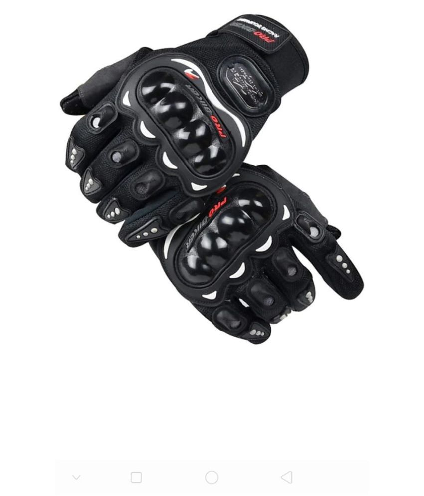 Probiker Black Carbon Fiber Full Hand Protective Gloves For Motor Cycle