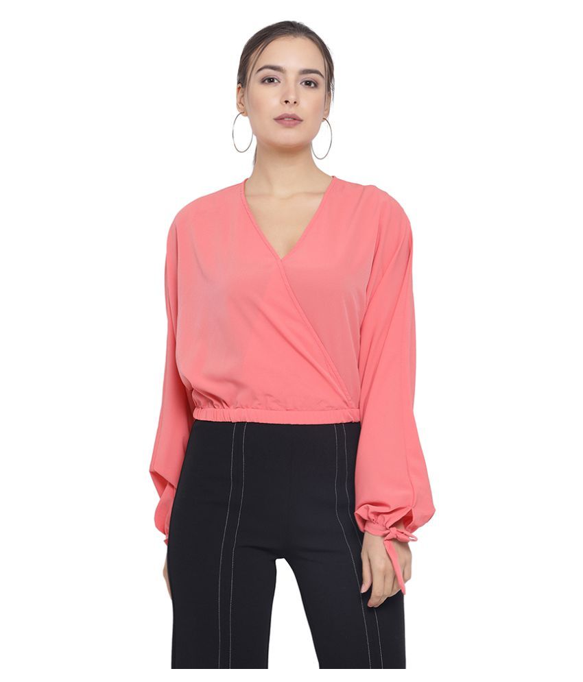     			Oxolloxo - Pink Polyester Women's Wrap Top ( Pack of 1 )