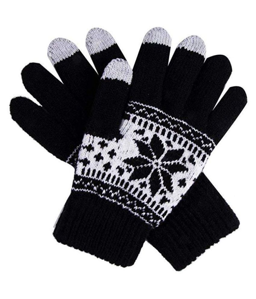 Childrens Thermal Touch Screen Smart Phone Warm Winter Gloves grey