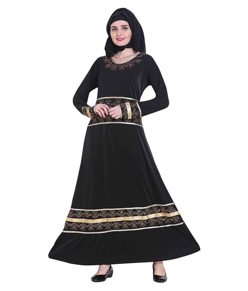 Branded Bebe Black Lycra Stitched Burqas With Hijab Price In India Buy Branded Bebe Black Lycra Stitched Burqas With Hijab Online At Snapdeal