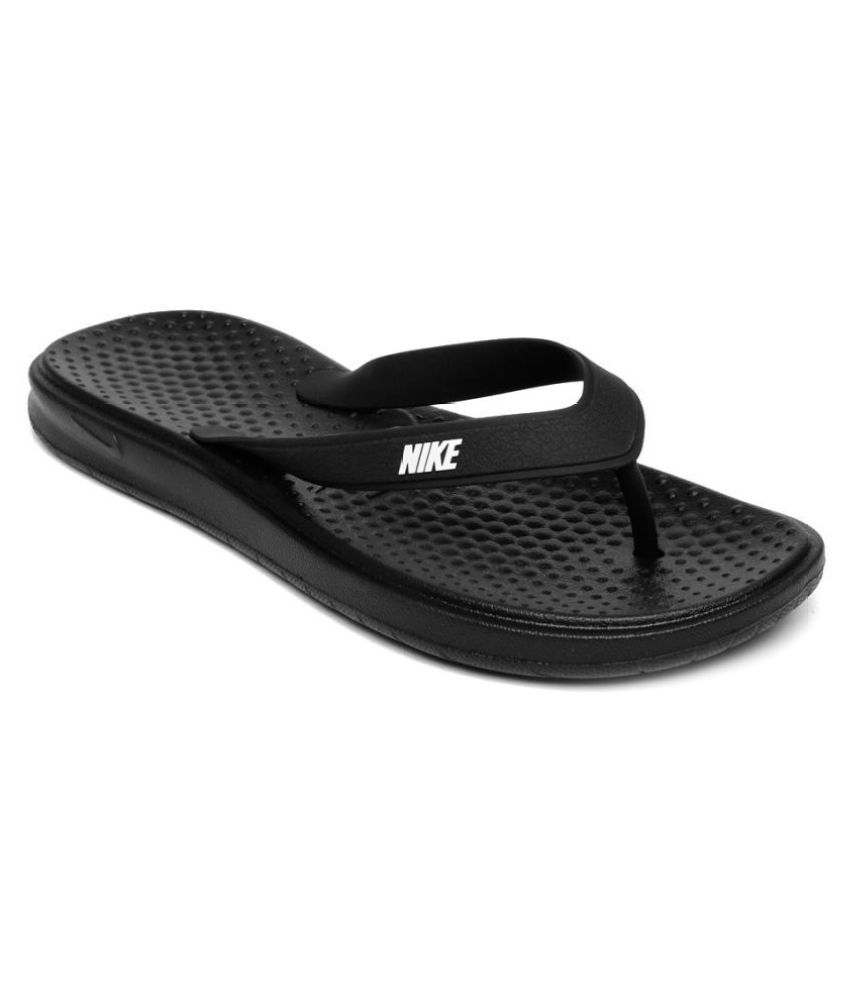 nike logo thong flipflop in black