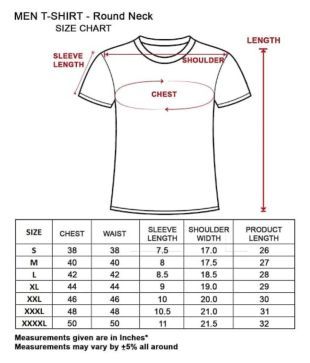 guess men's t shirt size chart