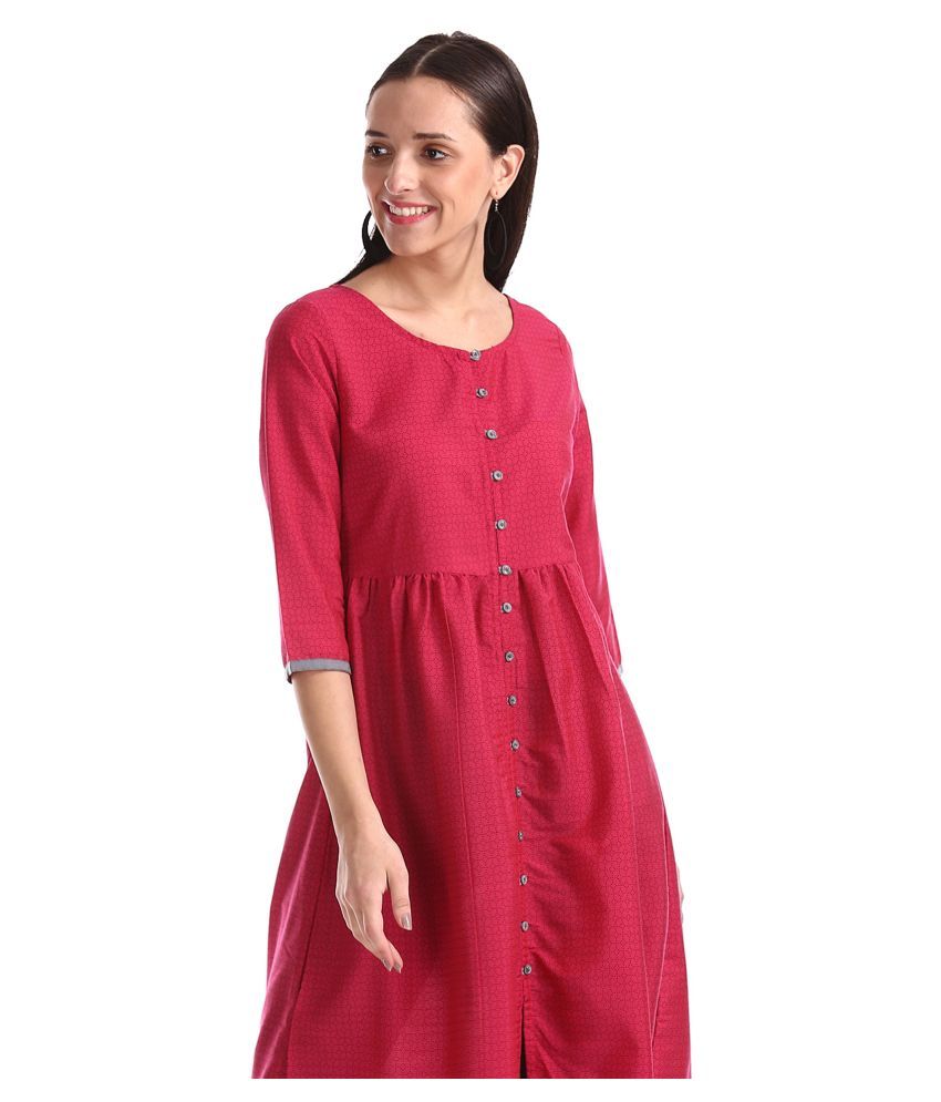     			Anahi - Pink Polyester Women's Jacket Style Kurti