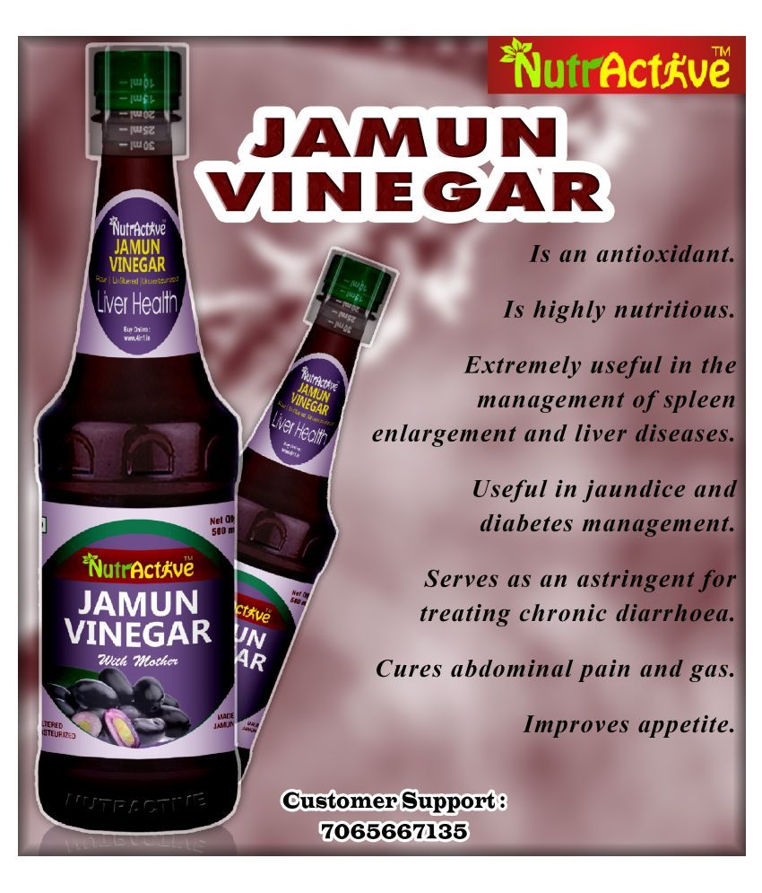 NutrActive Jamun Cider Vinegar with Mother 1500 ml Natural Pack of 3