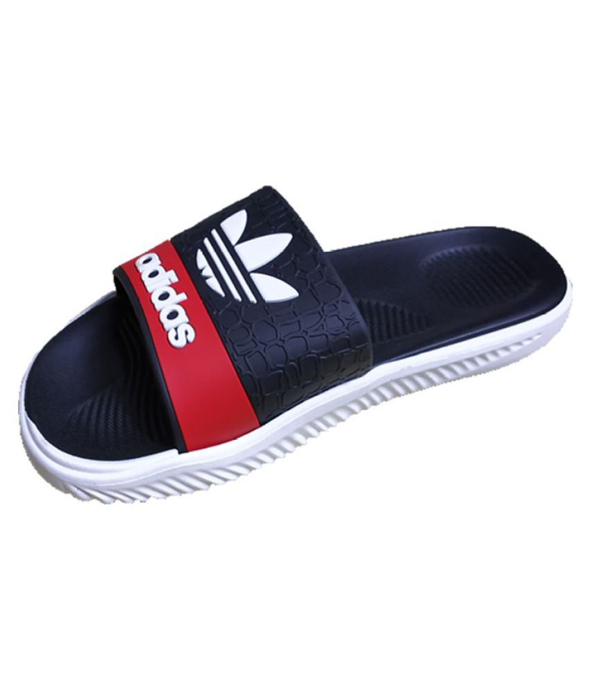 adidas black flip flops snapdeal