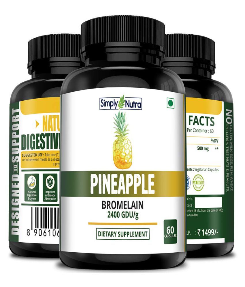 Simply Nutra Pineapple Bromelain 2400 GDU/g 60 no.s Vitamins Capsule
