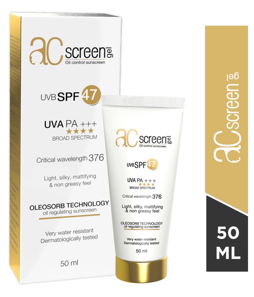     			Acscreen oil control Sunscreen Gel SPF 47 PA+++ 50 mL