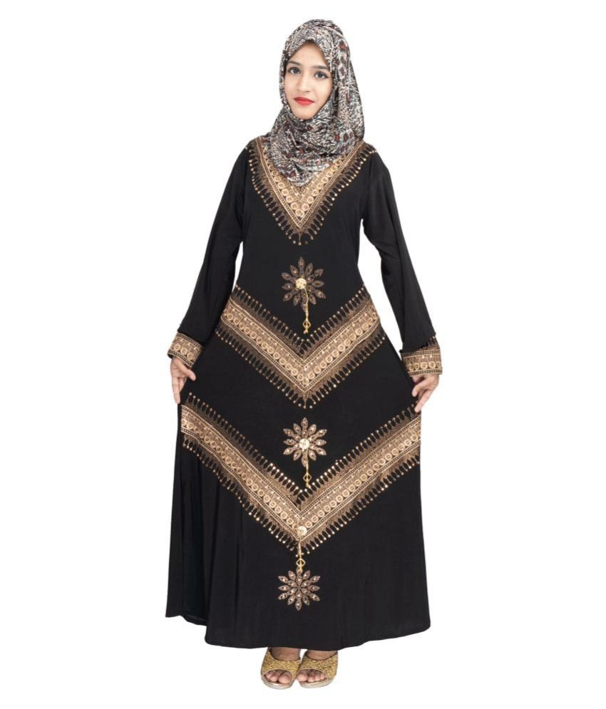 Branded Bebe Black Lycra Stitched Burqas With Hijab Price In India Buy Branded Bebe Black Lycra Stitched Burqas With Hijab Online At Snapdeal