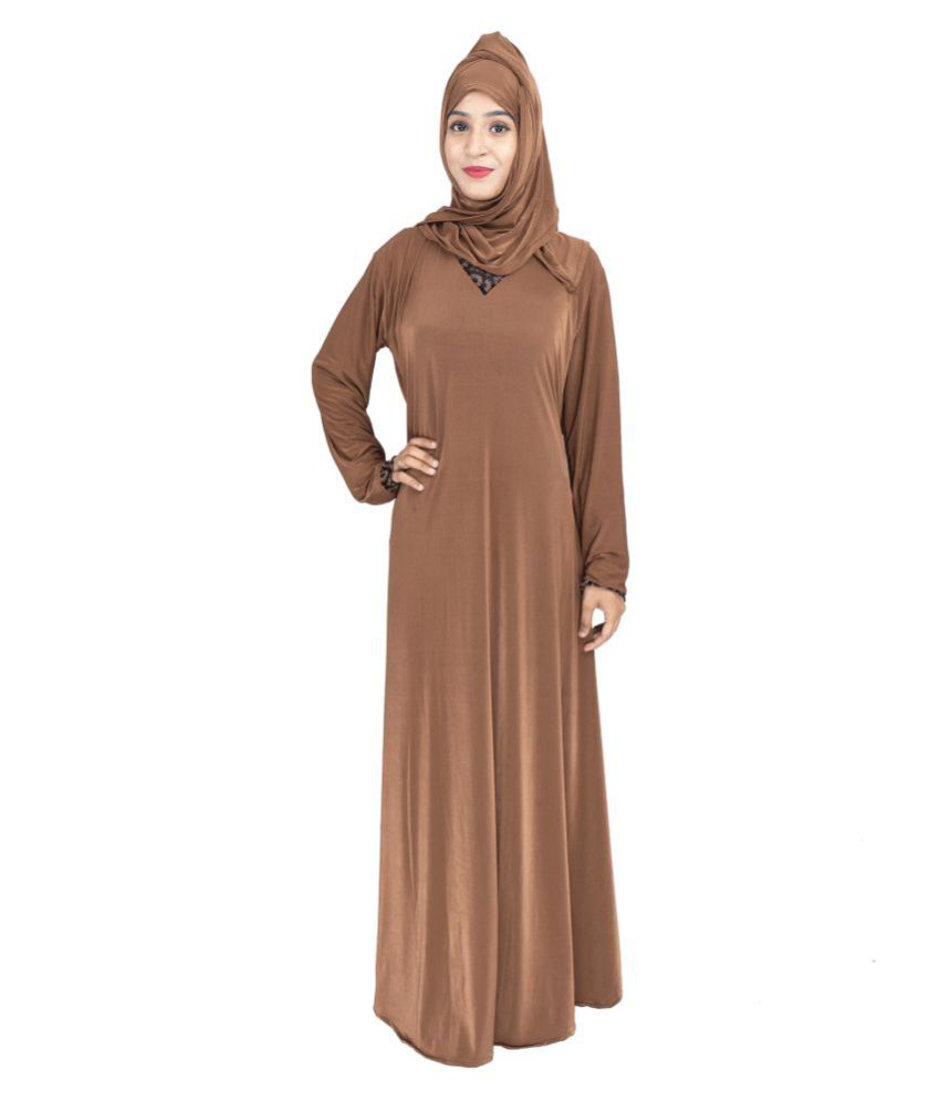 Branded Bebe Brown Lycra Stitched Burqas With Hijab Price In India Buy Branded Bebe Brown Lycra Stitched Burqas With Hijab Online At Snapdeal