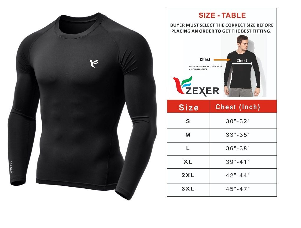     			Zexer Unisex 100% Polyester Slim and Tight Super Soft Compression & Slimming Shape Round-Neck Compression T-Shirt