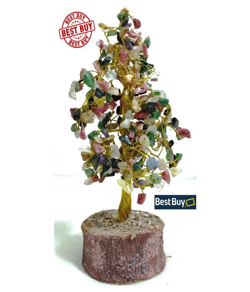     			BEST Buy Gem Stone Fengshui Navratan Tree Height 22 Cms for Good Luck Home Decor Real Gemstone - Best Suited for Gift Puja Article