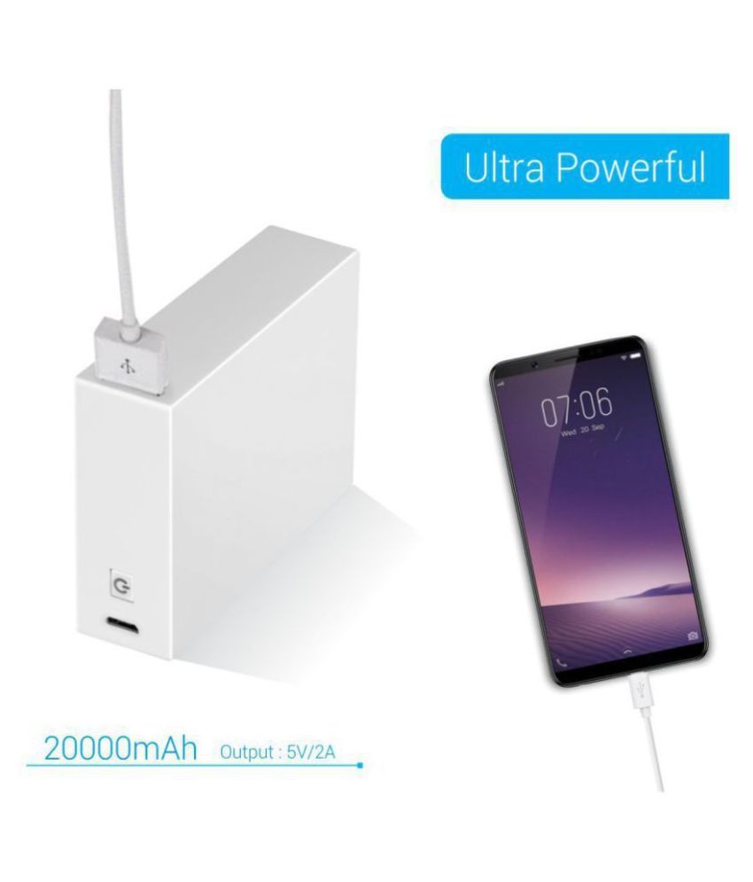 Portronics Power Box 20K 20000 mAh LiPolymer Power Bank White Power