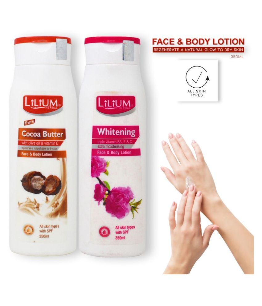 Lilium Herbal Cocoa Butter With Whitening Body Lotion ( 700 mL Pack of