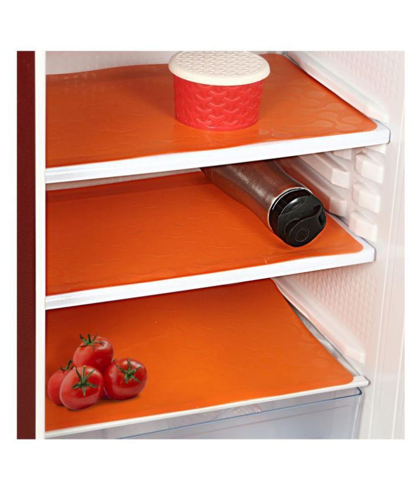     			E-Retailer Set of 3 PVC Orange Fridge Mats