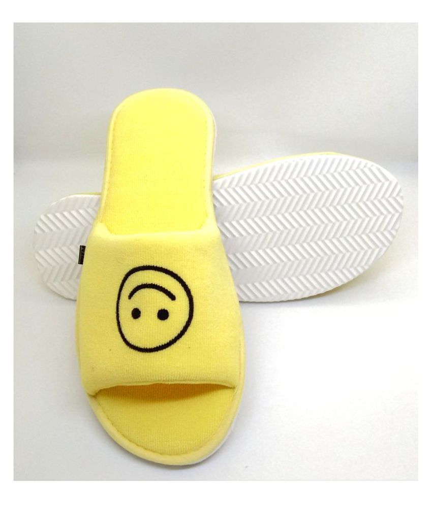 yellow smiley slippers