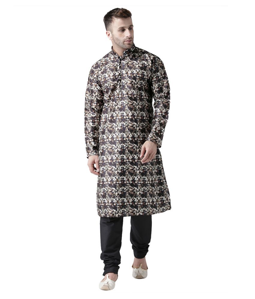     			Hangup Multi Silk Blend Kurta Pyjama Set