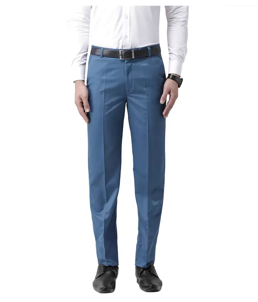 Buy Hackett London Blue Solid Trousers Online - 608299 | The Collective