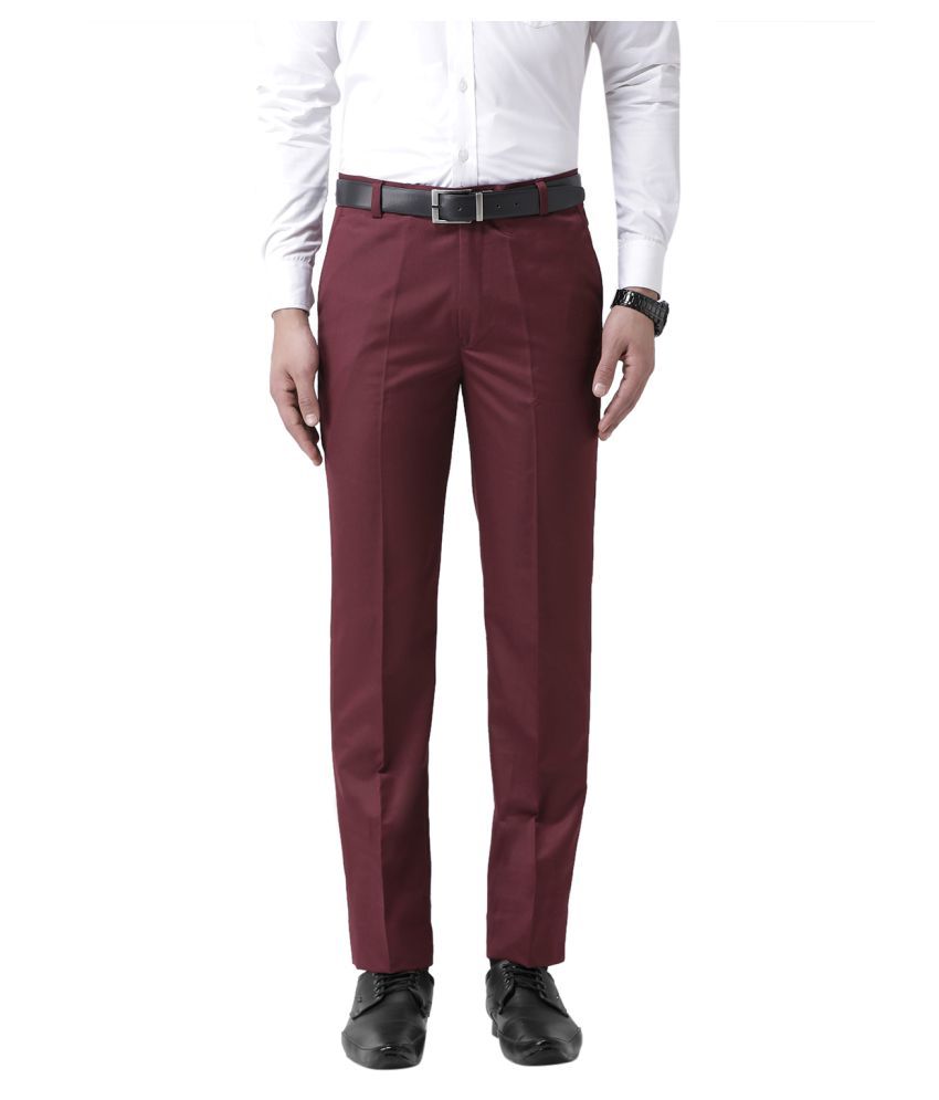     			Hangup Maroon Regular -Fit Trousers