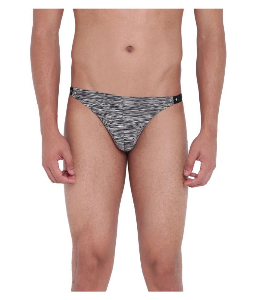     			La Intimo Polyester Men's Thongs ( Light Grey )