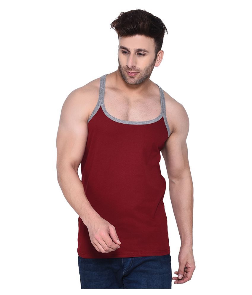     			Tfurnish Maroon Sleeveless Vests Single