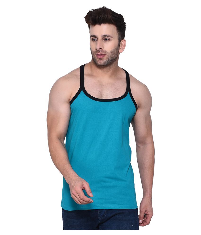     			Tfurnish Turquoise Sleeveless Vests Single