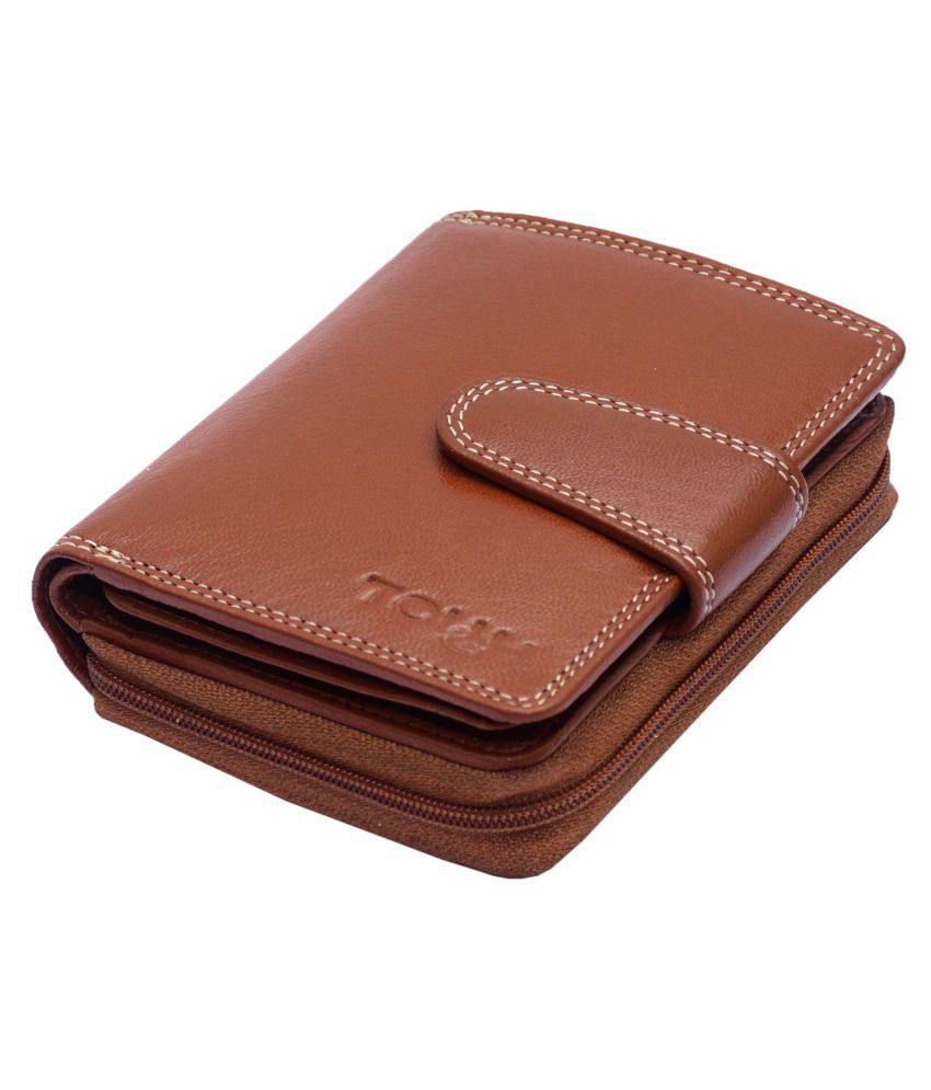     			Tough Women Tan Genuine Leather Wallet - Regular Size (11 Card Slots)