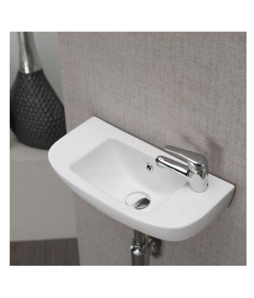 Buy Gcera White Ceramic Wall Hung Wash Basins Online At Low Price