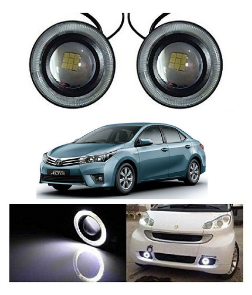 Toyota Corolla Altis Car Fog Light Angel Eye DRL 9 LED Light Set of 2 ...