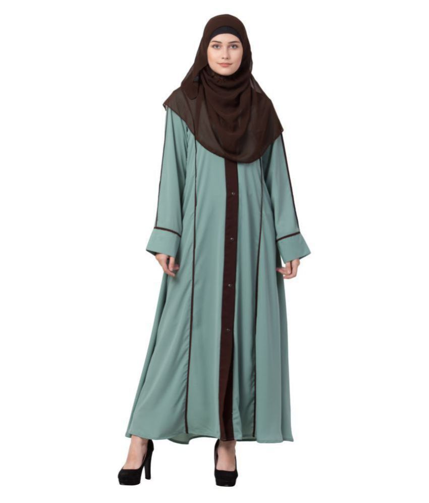 Qaynat Blue Crepe Stitched Burqas without Hijab Price in India - Buy ...