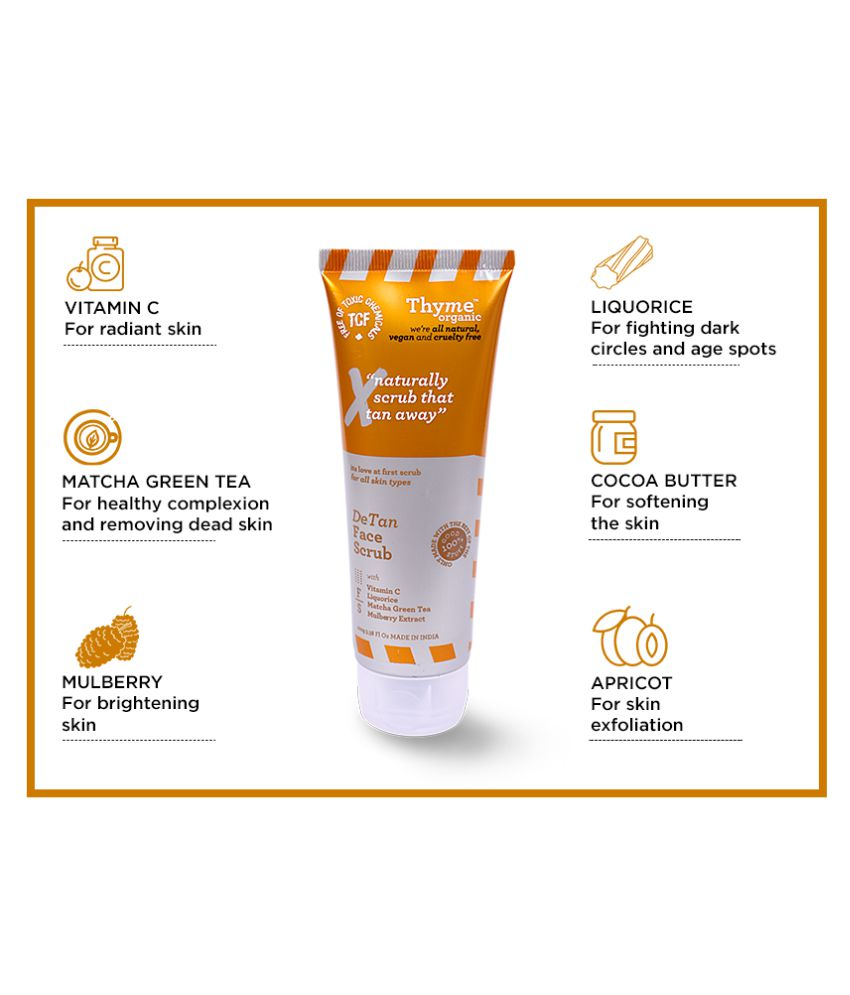 Thyme Organic with Vitamin C Toxic Chemical Free Facial Scrub 200 ml