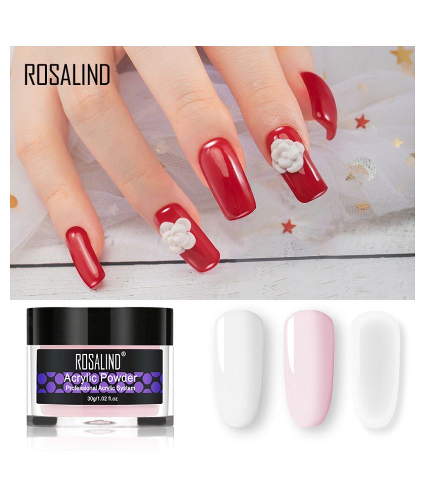 ROSALIND Acrylic Powder For Crystal poly gel Nail extension nail art design  carved Gel,Acrylic Nail Tips,Nail Extension Finger Nails,Professional 30 g:  Buy ROSALIND Acrylic Powder For Crystal poly gel Nail extension nail