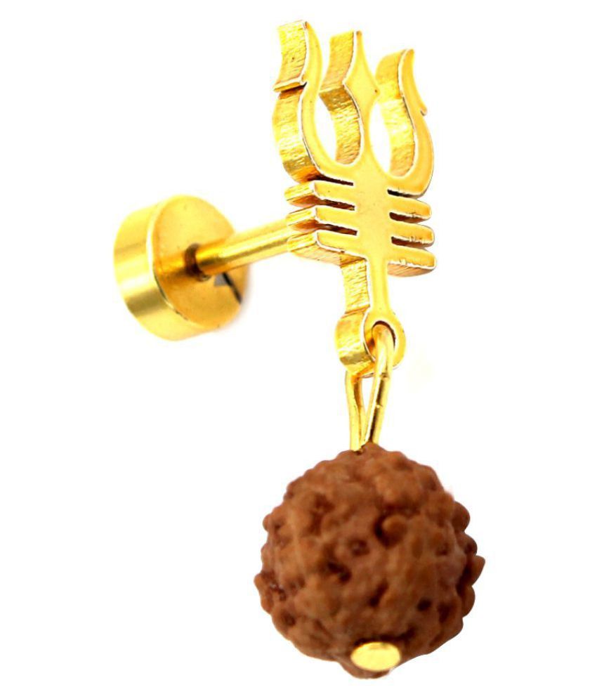 rudraksha ear stud