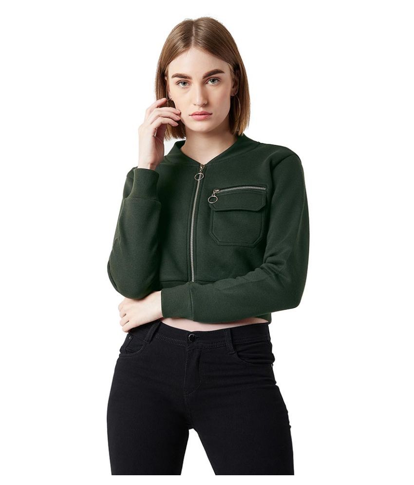 Miss Chase Cotton Green Bomber Jackets