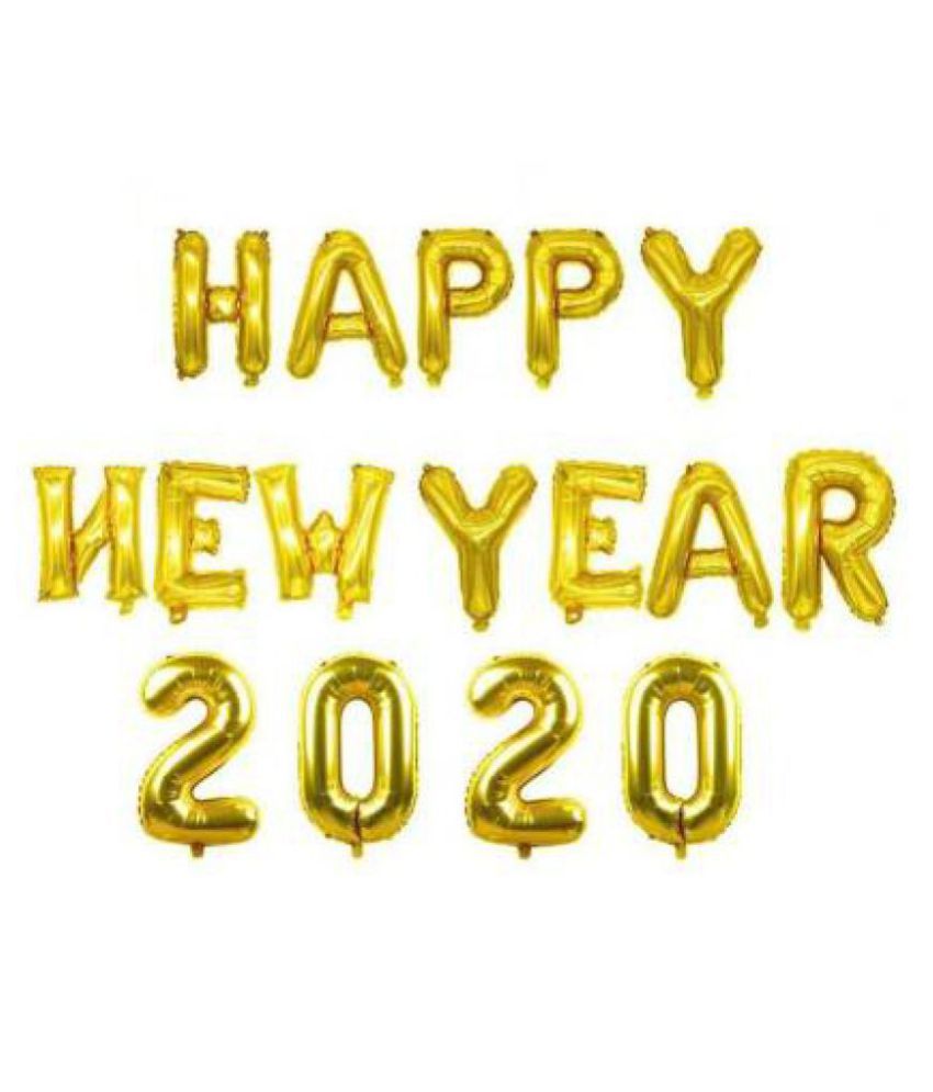 Solid Happy New Year Foil Letters Balloon Banner with 2020 Foil ...