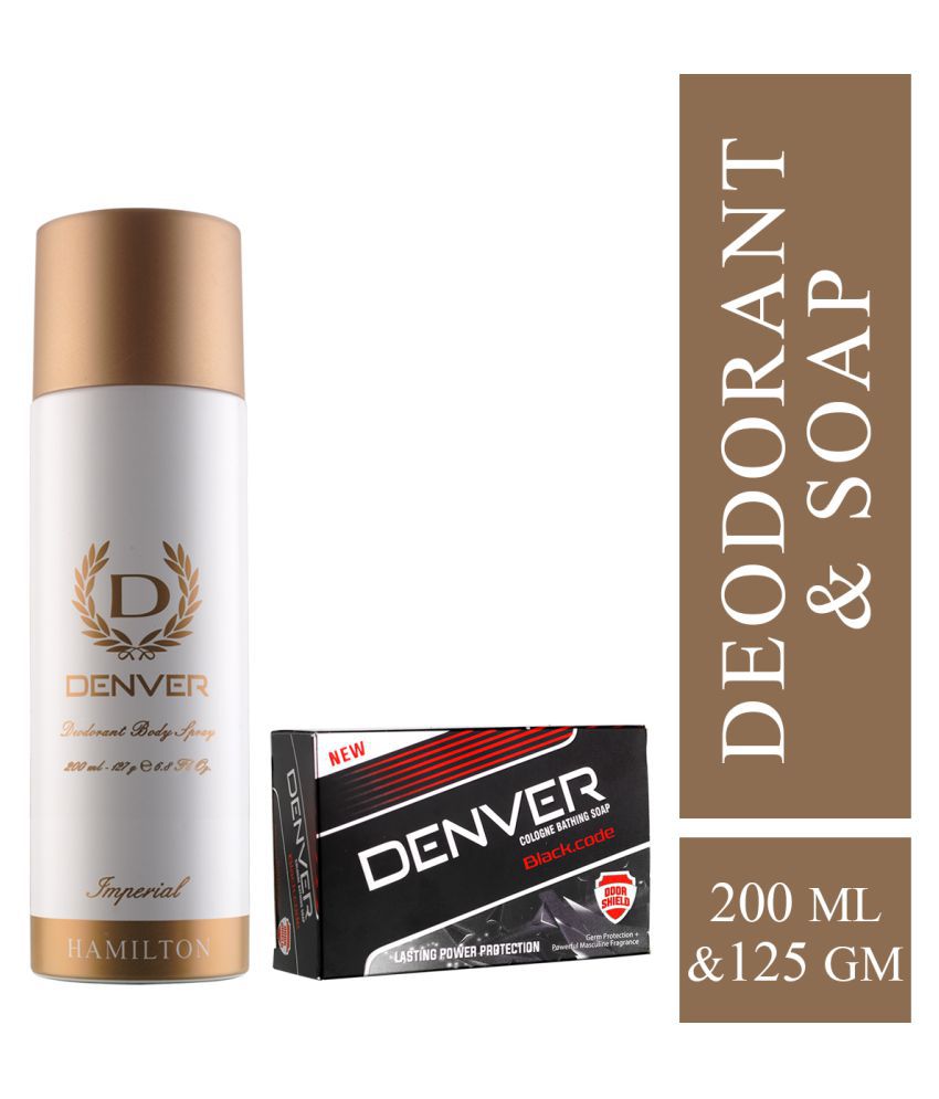     			Denver Imperial Deodorant Spray & Black Code Soap (200Ml,125Gm)