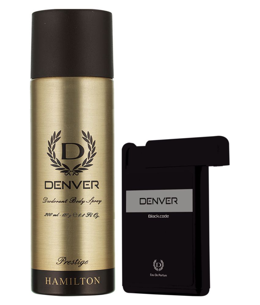    			Denver Prestige & Black Code Pocket Perfume Combo Men Deodorant Spray 218 Ml