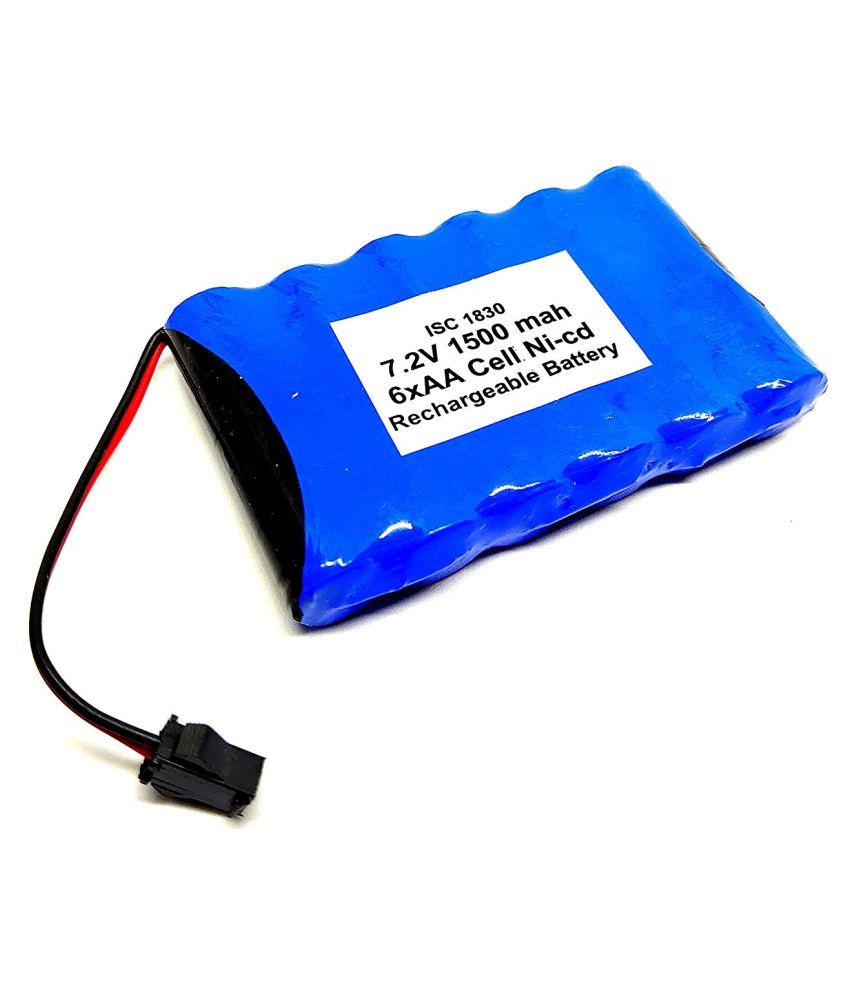 INVENTO 7.2V 1500 mAh Polymer Ni-Cd Rechargeable 6 AA Cell Battery Pack ...