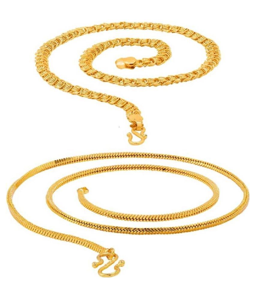     			Shine Art 22kt Gold Plated Chains Combo ( Set of 2 )