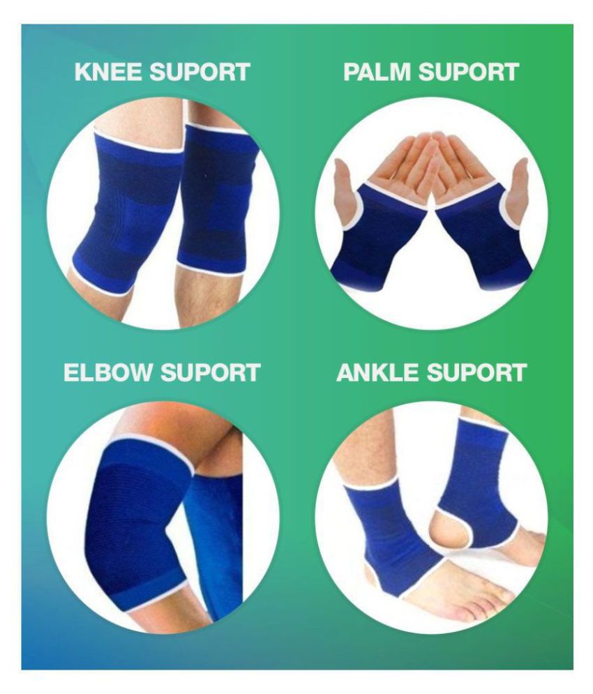    			Meenu's Collection Fitness Combo of Pair of Ankle, Knee free wit Palm & Elbow Support/ Gym Accessories/ Gym Essentials
