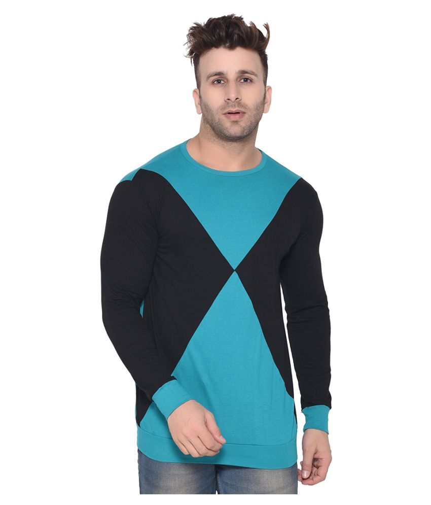     			Tfurnish Cotton Blend Turquoise Solids T-Shirt