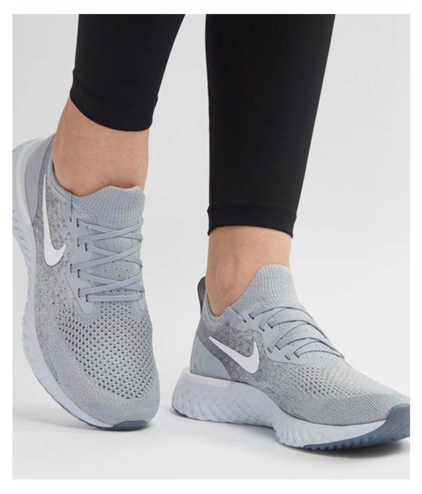 nike epic react gray running shoes