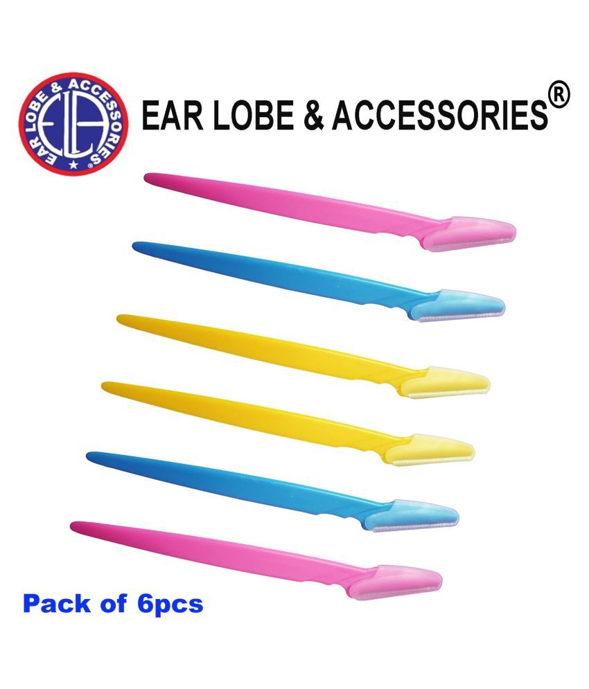 Ear Lobe & Accessories Eyebrow Razor Pack of 6pcs Manual Razor 6 Pcs