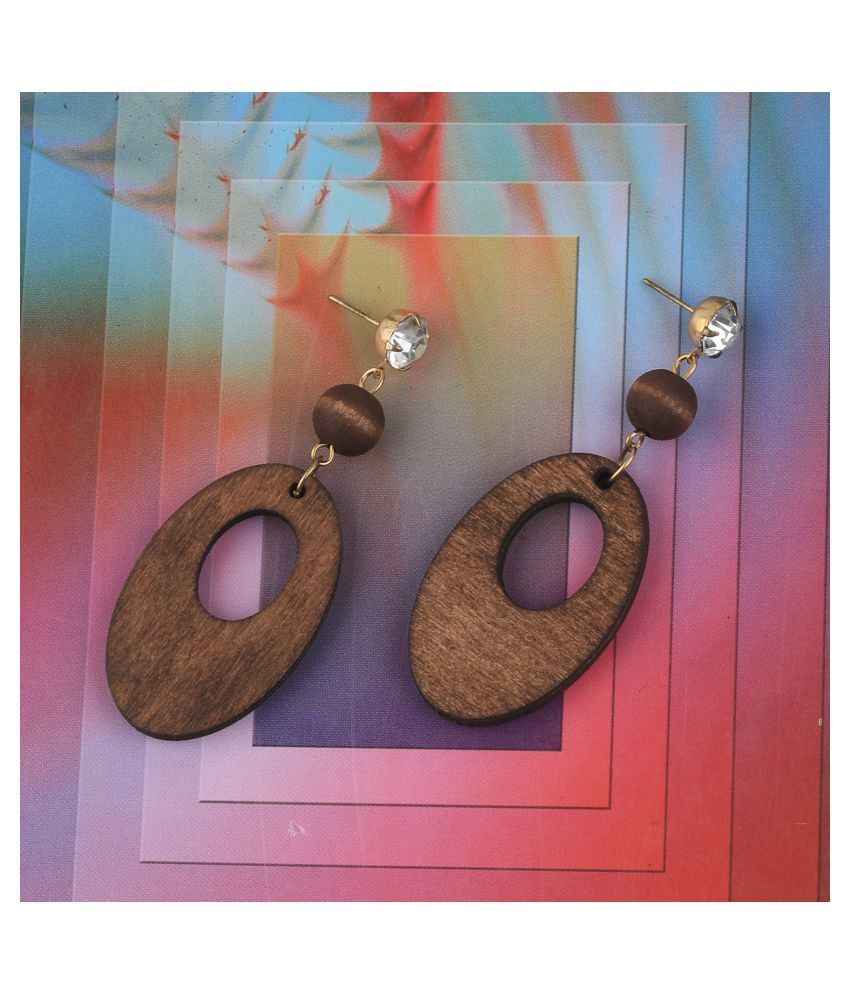     			SILVER SHINE  Attractive Wooden Light Weight Earrings for Girls and Women.