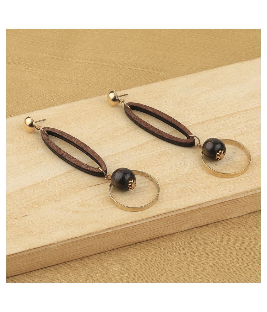     			SILVER SHINE Designer Alegent  Wooden Light Weight Earrings for Girls and Women.