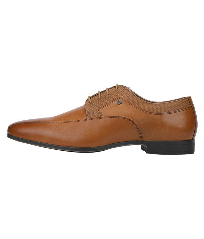 red tape tan derby formal shoes